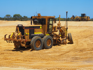 Obraz premium Heavy machinery working on construction site
