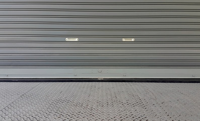 metal shutter door texture outside from warehouse