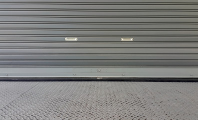 metal shutter door texture outside from warehouse