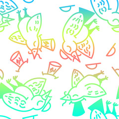Obraz premium Bird pattern. Colorful doodle bird collection. Collection of cute hand drawn birds.