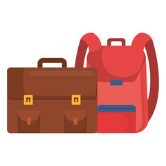 portfolio and school bag vector illustration design