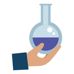 hand lifting tube test isolated icon vector illustration design