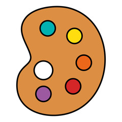 paint colors pallette with brush vector illustration design