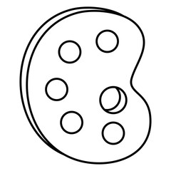 paint colors pallette with brush vector illustration design