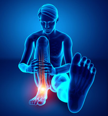 Male foot with ankle pain