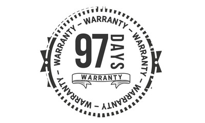 97 days warranty icon vintage rubber stamp guarantee