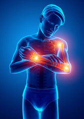 Men Feeling Arm joint pain