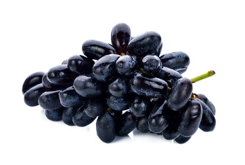 Black grapes isolated on a white background