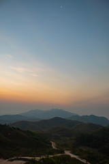 The beauty of the sunshine at Nern Chang Suek  hills, Kanchanaburi, Thailand