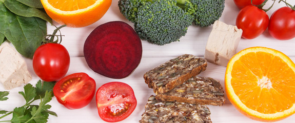 Healthy nutritious food as source folic acid, minerals, vitamin B9 and dietary fiber