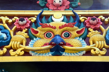 Garuda. Sculpture on a Buddhist stupa in Rewalsar, India