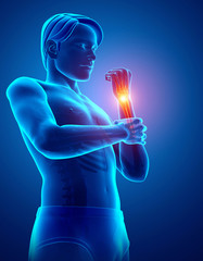 Men Feeling the Wrist Pain