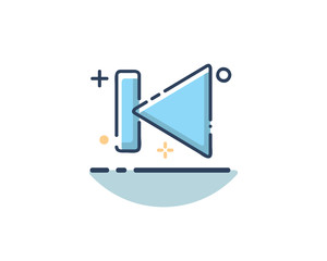 previous icon design illustration,line filled style design, designed for web and app