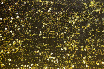 Green, Gold and Bronze shiny textured Glitter paint with star and heart sequins