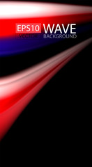 Abstract wave lines fluid rainbow style color stripes on black background. Artistic illustration for presentation, app wallpaper, banner or poster