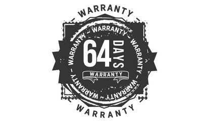 Fototapeta premium 64 days warranty icon vintage rubber stamp guarantee