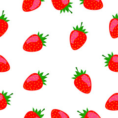 Strawberry seamless pattern illustration vector