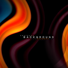 Fluid mixing colors vector wave abstract background design. Colorful mesh waves