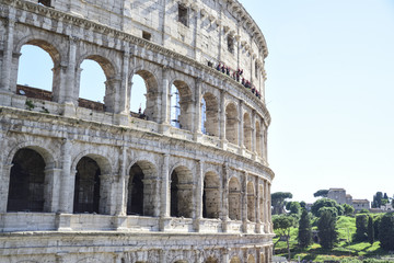 Fototapeta na wymiar Rome, Italy, Colosseum during a conservative restoration