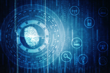 Fingerprint Scanning Technology Concept 2d Illustration