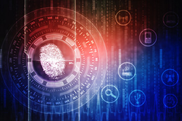 Fingerprint Scanning Technology Concept 2d Illustration