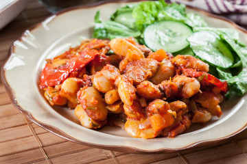 Baked giant beans with tomato sauce