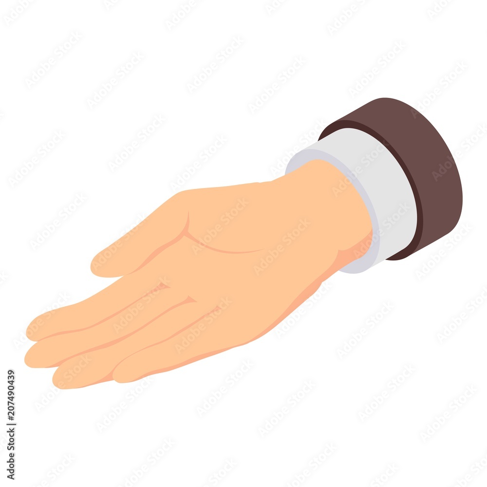 Poster give hand icon. isometric of give hand vector icon for web design isolated on white background