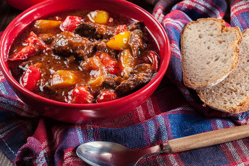 Traditional Hungarian beef goulash