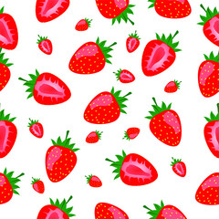 Strawberry seamless pattern illustration vector