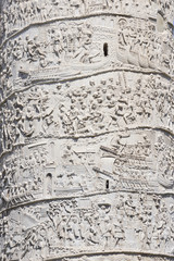 Rome, detail of reliefs of the Trajan column