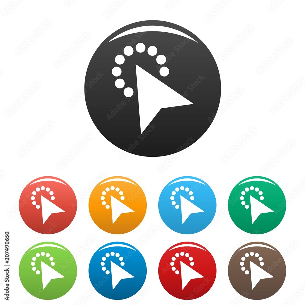 Poster cursor modern click icon. simple illustration of cursor modern click vector icons set color isolated