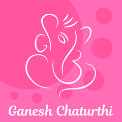 Pink Ganesh Chaturthi background. Flat illustration of pink Ganesh Chaturthi vector background for web design
