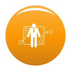 One businessman icon. Simple illustration of one businessman vector icon for any design orange