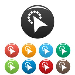 Cursor modern click icon. Simple illustration of cursor modern click vector icons set color isolated on white