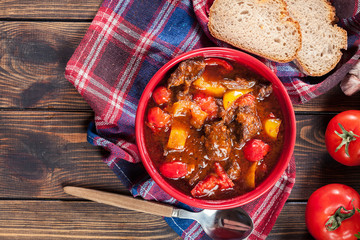 Traditional Hungarian beef goulash