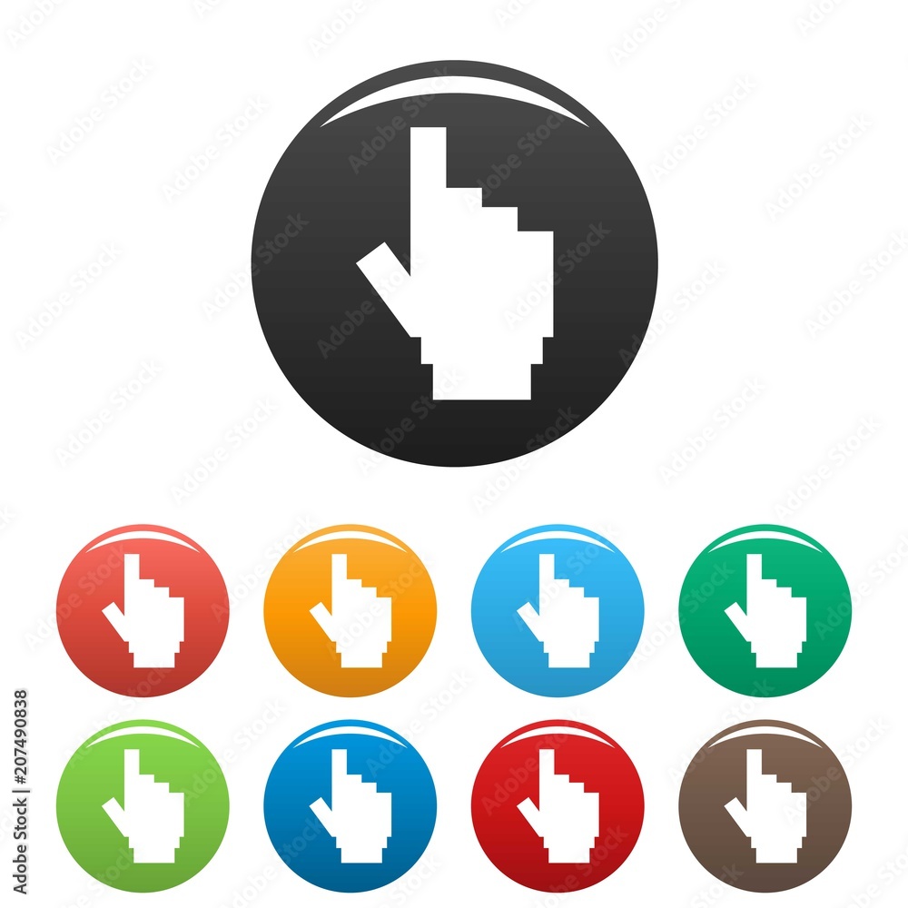 Aufkleber hand cursor pixel icon. simple illustration of hand cursor pixel vector icons set color isolated on 