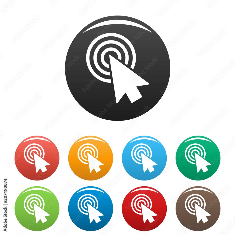 Poster cursor design element icon. simple illustration of cursor design element vector icons set color isol