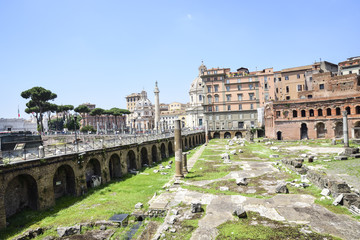 Naklejka na ściany i meble Rome, ruins of the Trajan market in Imperial Rome