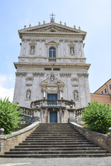 Fototapeta na wymiar Rome, Italy, facade of the church of saints Domenico and Sisto