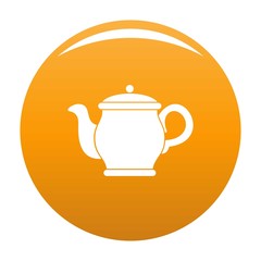 Beautiful teapot icon. Simple illustration of beautiful teapot vector icon for any design orange