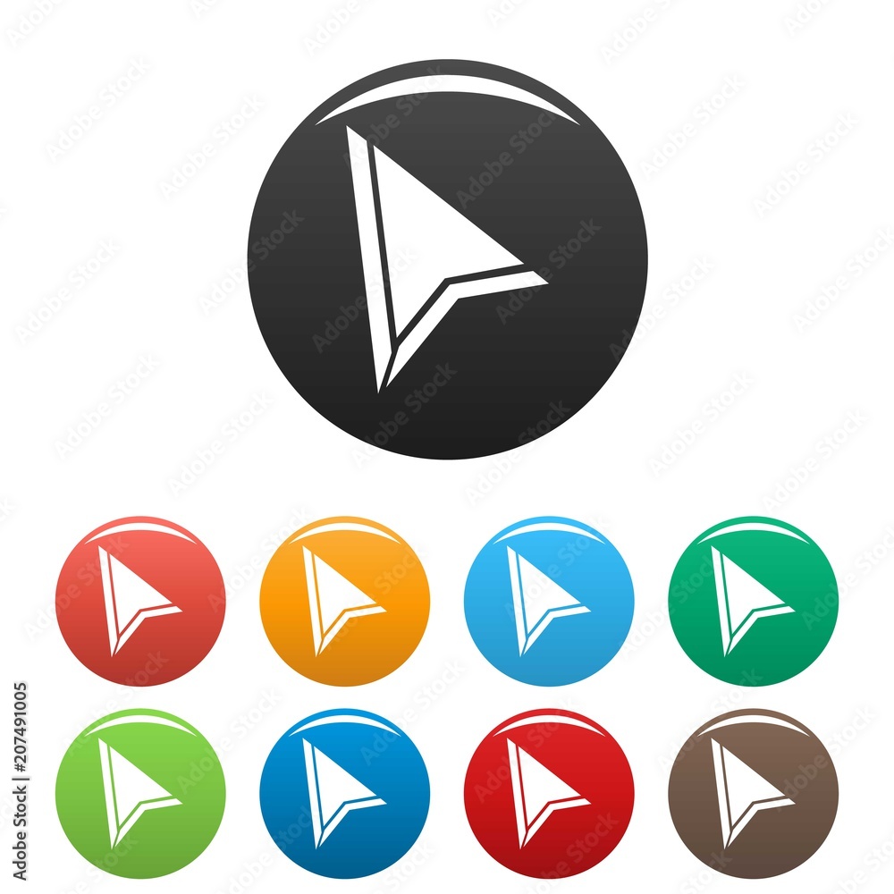 Poster cursor mouse element icon. simple illustration of cursor mouse element vector icons set color isolat