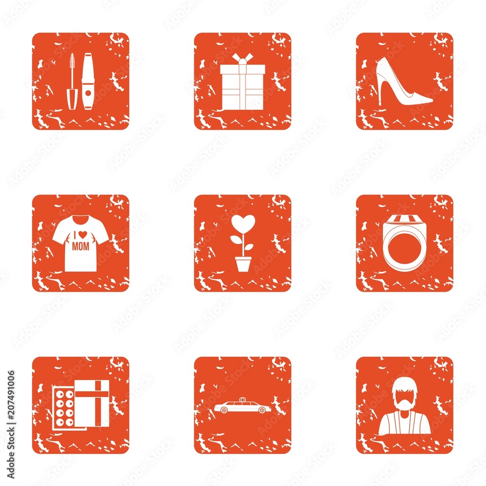 Aufkleber lovemaking icons set. grunge set of 9 lovemaking vector icons for web isolated on white background