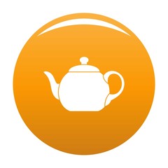 Big teapot icon. Simple illustration of big teapot vector icon for any design orange