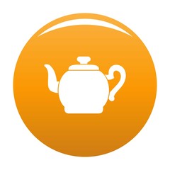 Teapot with cap icon. Simple illustration of teapot with cap vector icon for any design orange