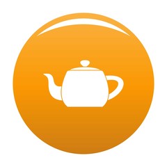 Metal teapot icon. Simple illustration of metal teapot vector icon for any design orange