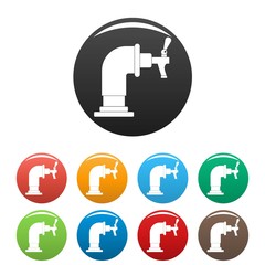 Water tap icon. Simple illustration of water tap vector icons set color isolated on white