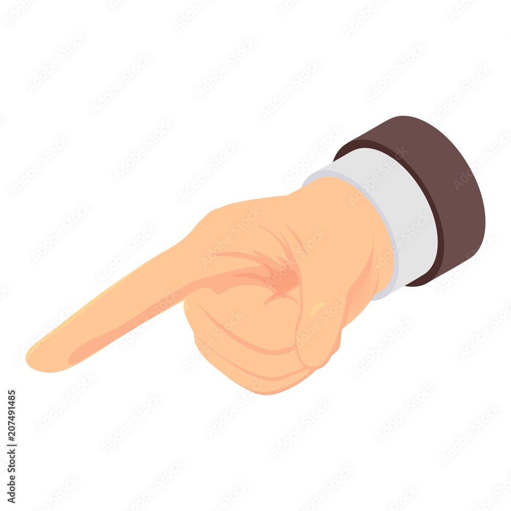 Poster indicator finger icon. isometric of indicator finger vector icon for web design isolated on white ba