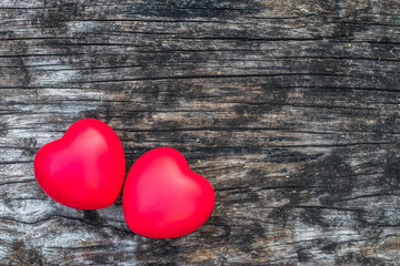 Couple of red heart love shape for Happy Valentine's day, donation, and medical insurance background