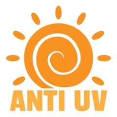 Anti uv sun logo. Flat illustration of anti uv sun vector logo for web design