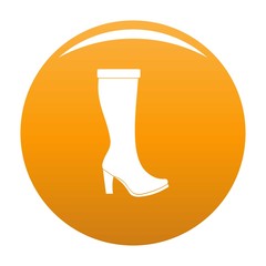 Woman boots icon. Simple illustration of woman boots vector icon for any any design orange